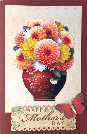 Vase of Dahlias Card Mini Kit by Elena Pavlova