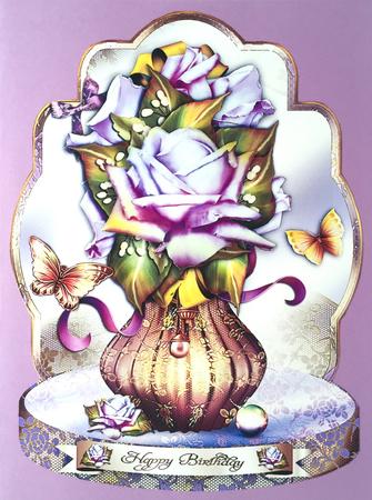 Purple Roses in Vase by Elena Pavlova