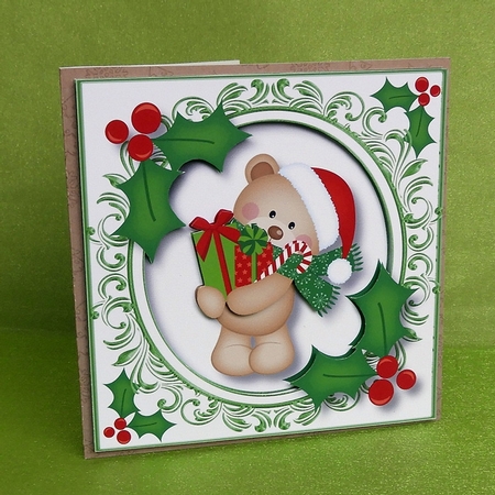 Christmas Teddy Bear & Presents by Elisabeth Le Clainche