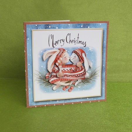 Kissing Couple Merry Christmas by Elisabeth Le Clainche