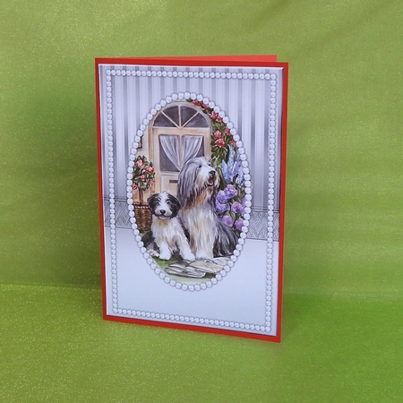 A5 Topper &  Insert Elegant Pearls Dogs  by Elisabeth Le Clainche