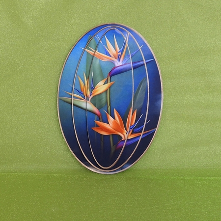 Elongated Oval Stacker - Bird Of Paradise by Elisabeth Le Clainche
