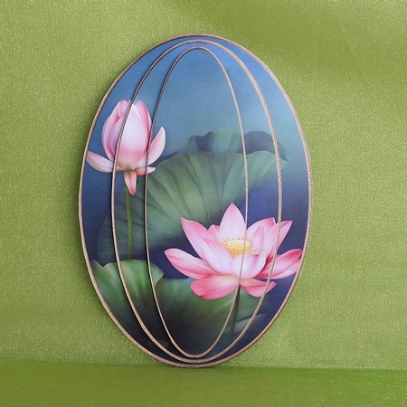 Elongated Oval Stacker - Water Garden by Elisabeth Le Clainche