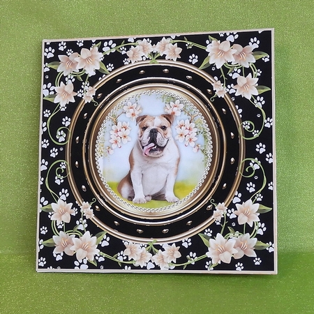 3 Floral paw print dog card front/toppers 9 by Elisabeth Le Clainche