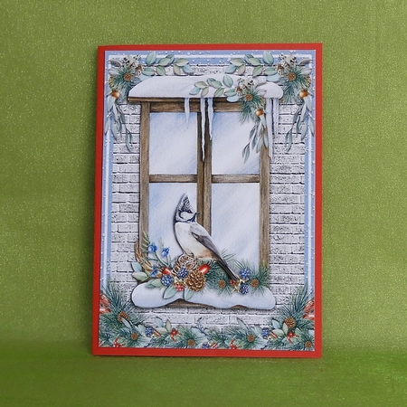 CHRISTMAS WINDOW - CRESTED TIT by Elisabeth Le Clainche