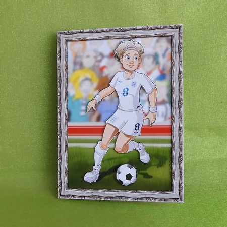 Womens Football Dudess White Strip A4 by Elisabeth Le Clainche