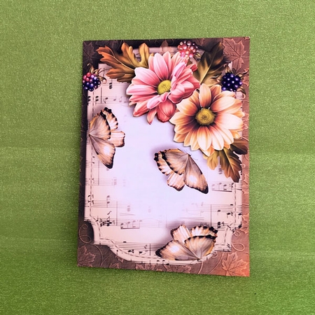 Sheet Music & Butterflies - Antique Autumn A5 by Elisabeth Le Clainche