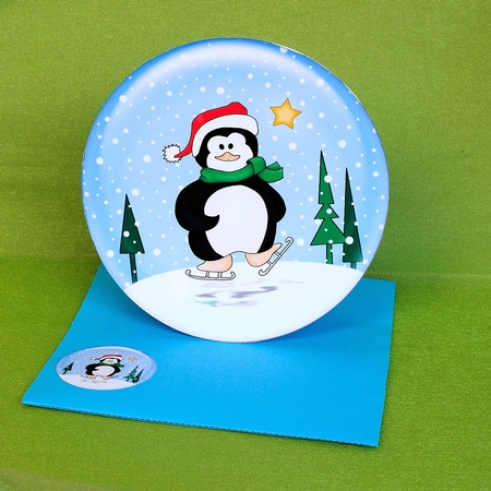 Little Christmas Skating Penguin - Snowglobe Rock n Roll Kit by Elisabeth Le Clainche