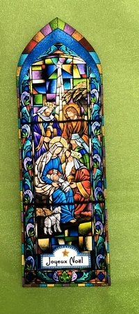 STAINED GLASS NATIVITY IN BLUE SBS by Elisabeth Le Clainche