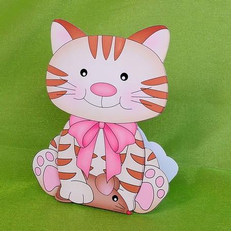 3D Shaped Card  Kit - Cute Little Cat Muffin by Elisabeth Le Clainche