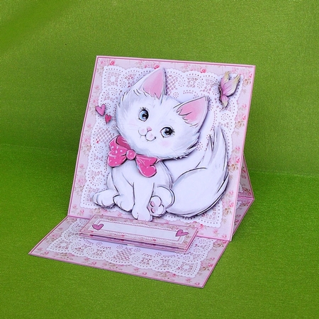 Cute Kitty Easel Card by Elisabeth Le Clainche