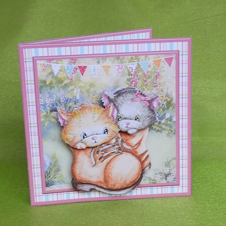 Wishing You a Purrfect Day Card Mini Kit & Decoupage by Elisabeth Le Clainche