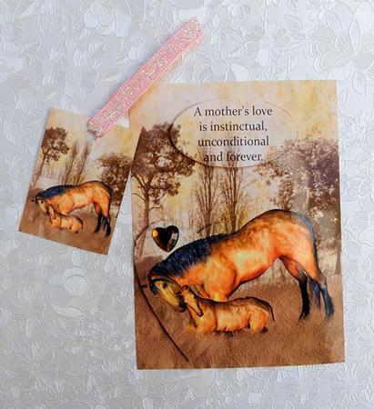 Birthday Equine Greeting Card Mother Horse by Elisabeth Le Clainche