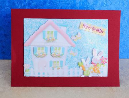 Pretty Little Cottage with Bunnys by Elisabeth Le Clainche