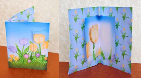 Tulips Popout Page Card by Elisabeth Le Clainche