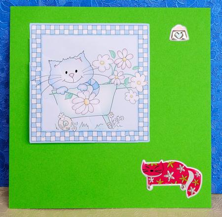 Cute Cat Wavy Corner Side Stacker Topper by Elisabeth Le Clainche