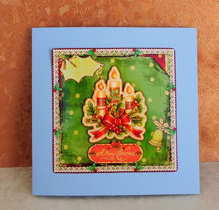 A Vintage Merry Christmas Square Card Front with Step by Ste by Elisabeth Le Clainche