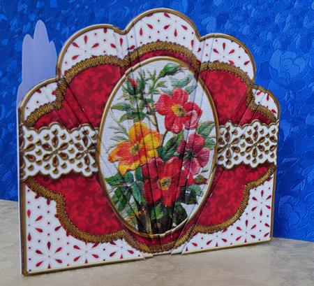 Coloured Bunch Embroidery Anglaise Scallop Deco Stacker by Elisabeth Le Clainche
