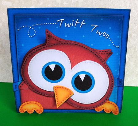 3D Wise Owl Animated Large Wobble Head Card Kit by Elisabeth Le Clainche