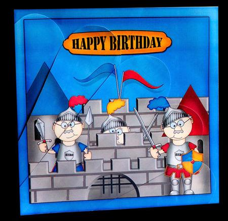 8 x 8 Birthday Castle and Knights Fan Pyramage Kit by Elisabeth Le Clainche