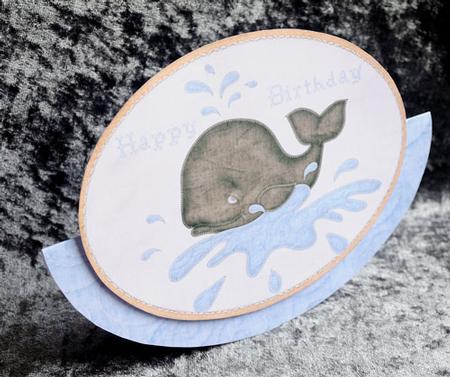 Whale Wobble Card or Topper by Elisabeth Le Clainche