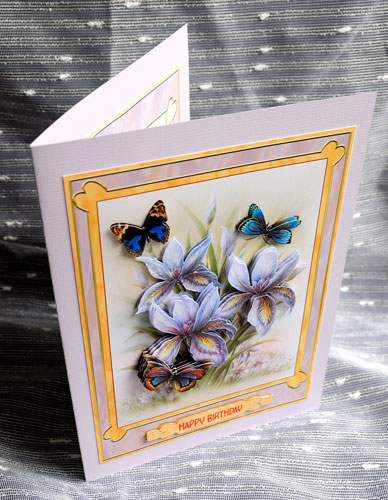 Irises & Butterflies A4 Card Front Kit by Elisabeth Le Clainche