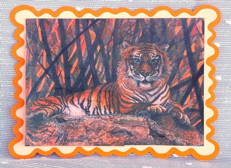 Tiger Wavy Corner Stacker Topper by Elisabeth Le Clainche