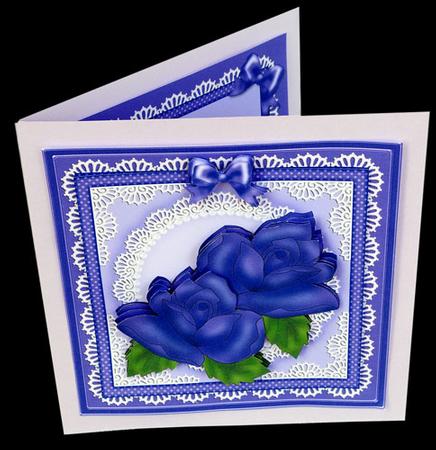 8 x 8 Just Roses Kit with 3D Decoupage by Elisabeth Le Clainche