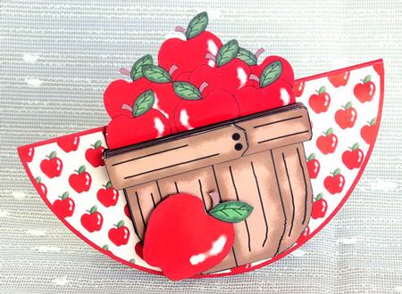 Apple Basket No Hole Wobble Over the Top Card by Elisabeth Le Clainche