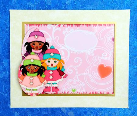 Warmth in Your Igloo, Oval Pyramid Step A5 Card by Elisabeth Le Clainche