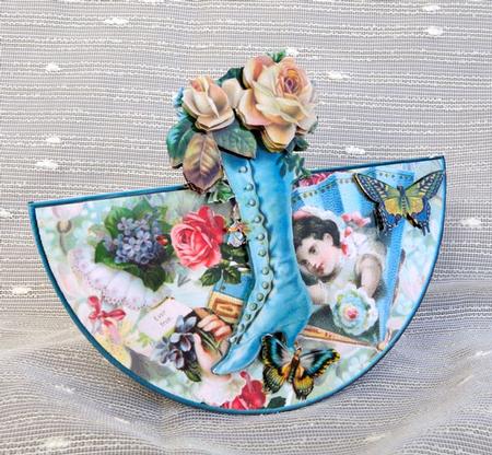 Vintage Birthday No-hole Wobble Card by Elisabeth Le Clainche