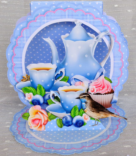Cut-out Easel Tableau - Tea with Friends by Elisabeth Le Clainche