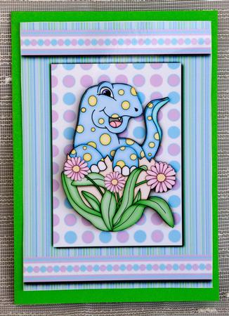 Cute Baby Dinosaur Blue & Purple Stacker by Elisabeth Le Clainche