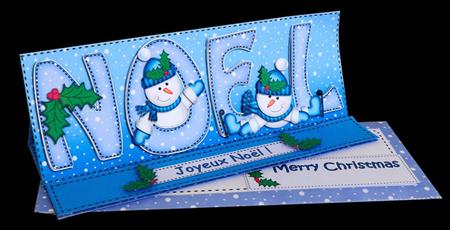 Large Dl Noel Snowmen Easel Card Kit by Elisabeth Le Clainche
