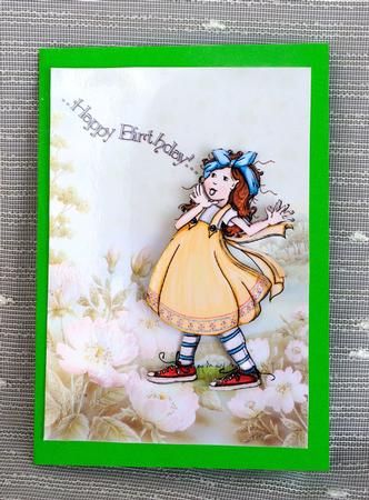 Happy Birthday Shout Out Card Front and Decoupage by Elisabeth Le Clainche