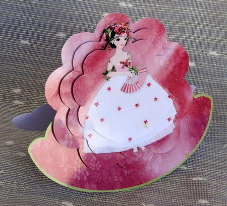 Cute Fairy/princess Flower Shaped Pyramage Wobble Card by Elisabeth Le Clainche