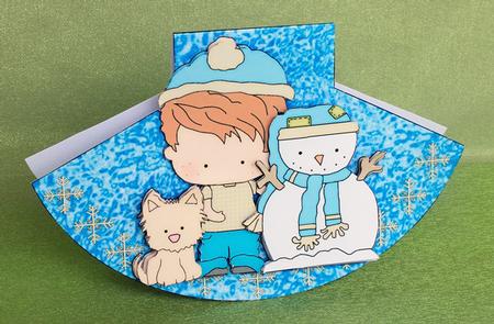 Snow Friends Wobble Card by Elisabeth Le Clainche