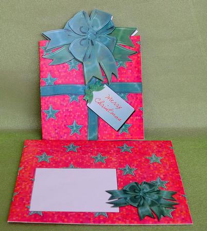 Christmas Parcel - Red & Green with Stars by Elisabeth Le Clainche