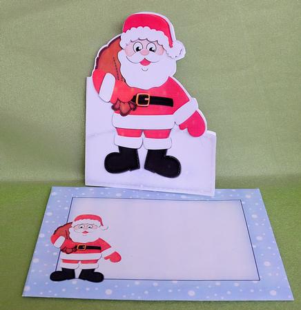 3D Xmas Santa's Sack Shaped Card with Decoupage by Elisabeth Le Clainche
