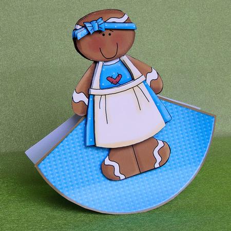Just Baked Cute Gingerbread Wobble Card 2 by Elisabeth Le Clainche