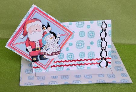 Large Twist Turn Card - Father Christmas by Elisabeth Le Clainche