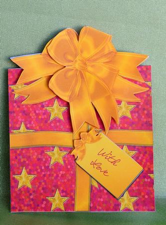 Christmas Parcel - Red & Gold with Stars by Elisabeth Le Clainche