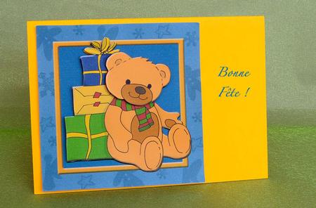 Christmas Teddy (blue) - 6in x 6in Featured Gallery Photo