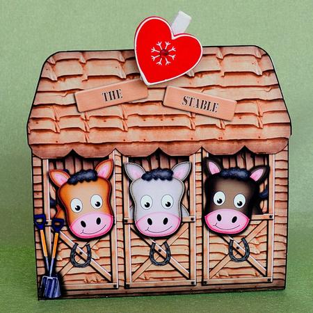 3D Little Stable Shop Treat or Favour Box Mini Kit by Elisabeth Le Clainche