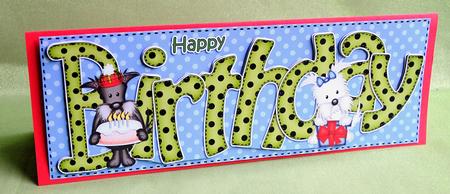 Scottie & Westie Dog Large Dl Birthday 3D Decoupage by Elisabeth Le Clainche