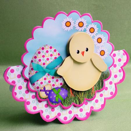Easter Chick Wobble Card by Elisabeth Le Clainche