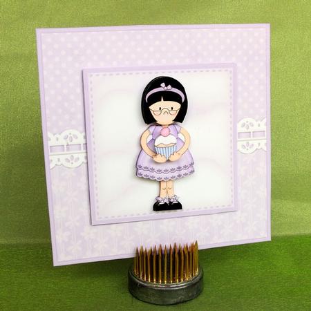 8 x 8 3D Girlz Roz's Cupcake Mini Kit with 3D Decoupage by Elisabeth Le Clainche