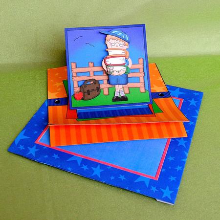 3D Schoolboy Zeke Pull N Slide Kit with 3D Decoupage by Elisabeth Le Clainche
