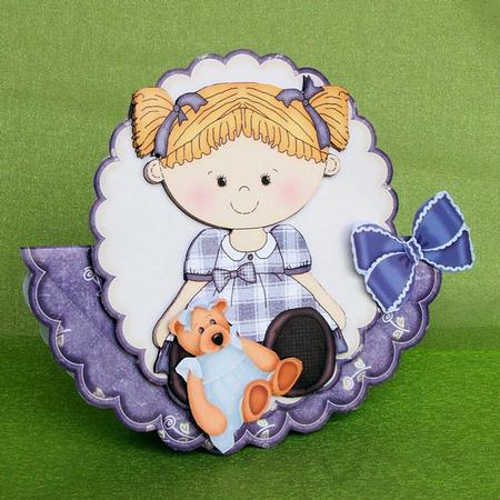 Little Ragdoll with Her Teddy Wobble/rocker Card by Elisabeth Le Clainche