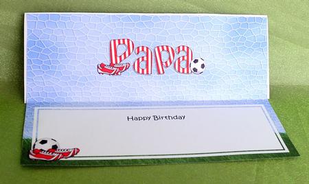 Birthday Papa Football Large Dl Matching Insert by Elisabeth Le Clainche